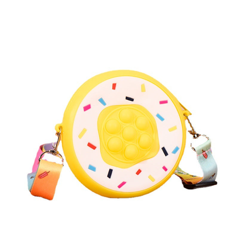Bolso de hombro para niños descomposición de donut de silicona al por mayor